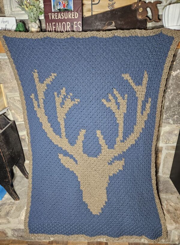 Crochet Throw - Deer Head